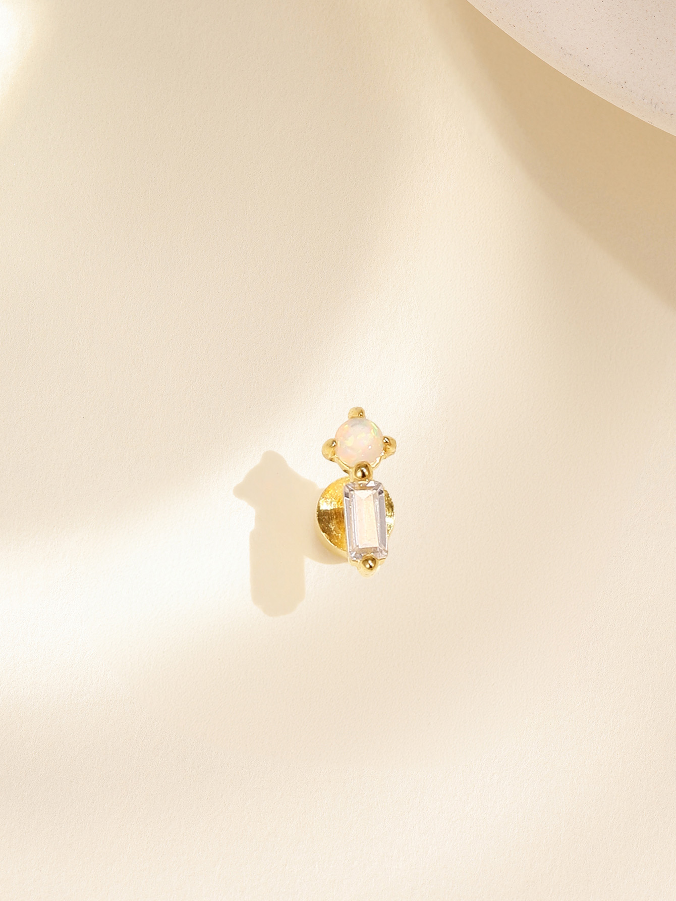 [Copy][Copy][Copy][Copy][Copy][Copy]925 Opal Flat-head Threaded Cartilage Piercing Earring