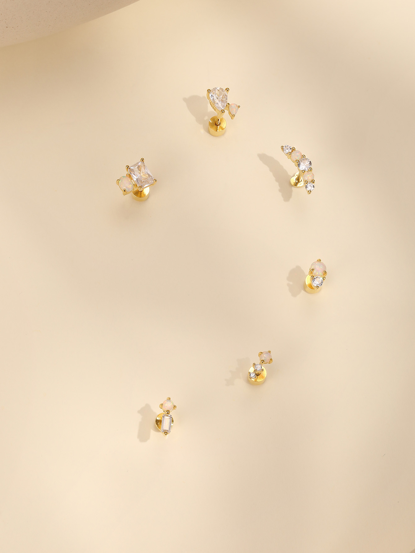 [Copy][Copy][Copy][Copy][Copy][Copy][Copy]925 Opal Flat-head Threaded Cartilage Piercing Earring