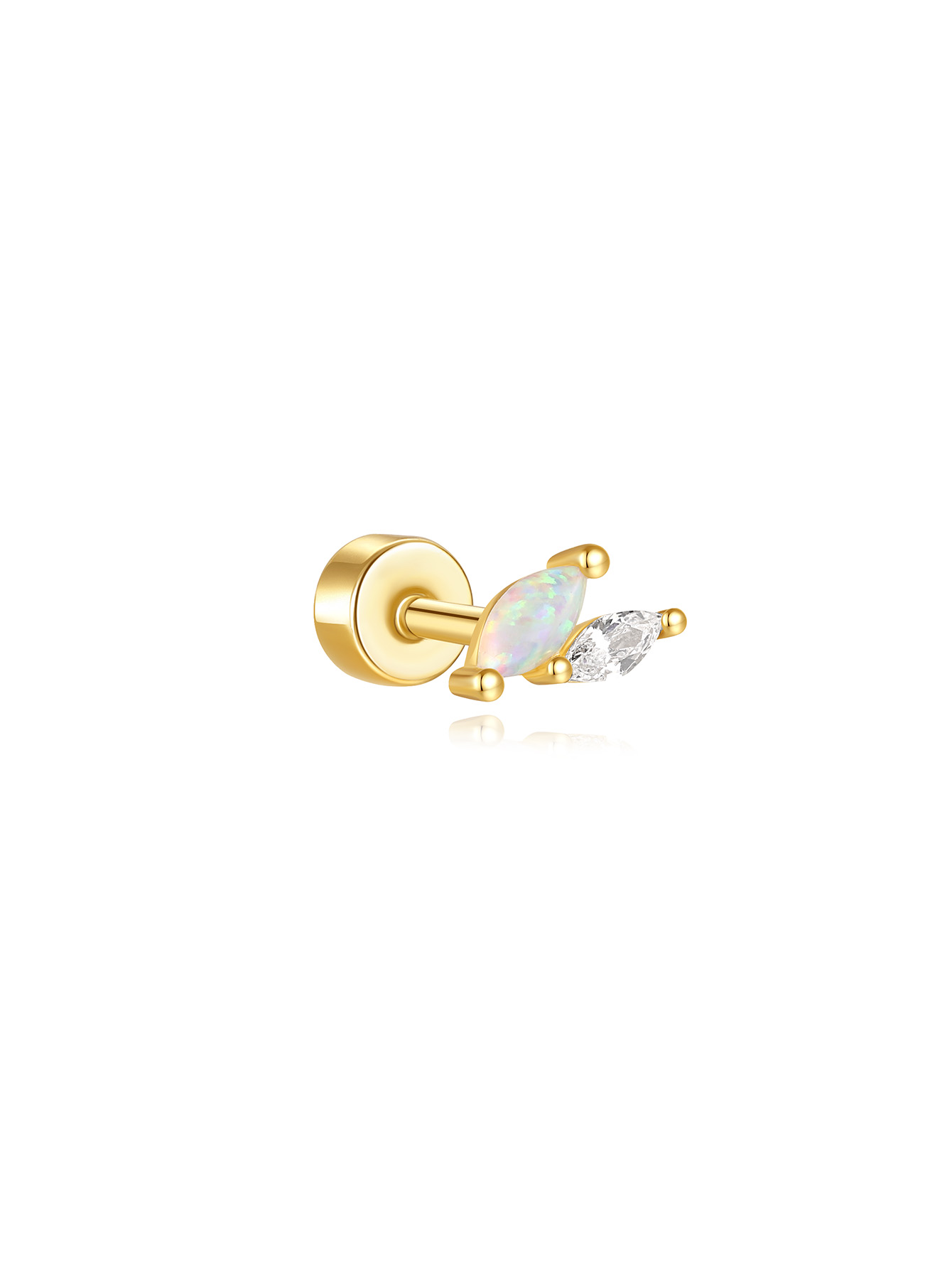 [Copy][Copy][Copy][Copy][Copy][Copy][Copy][Copy]925 Opal Flat-head Threaded Cartilage Piercing Earring