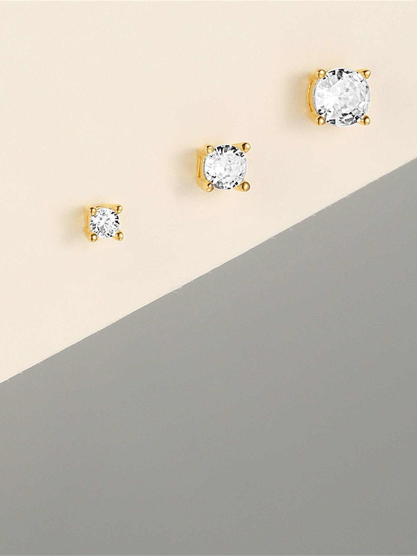 925 Sterling Silver Basic Round Zirconia Studs 2mm 3mm 4mm