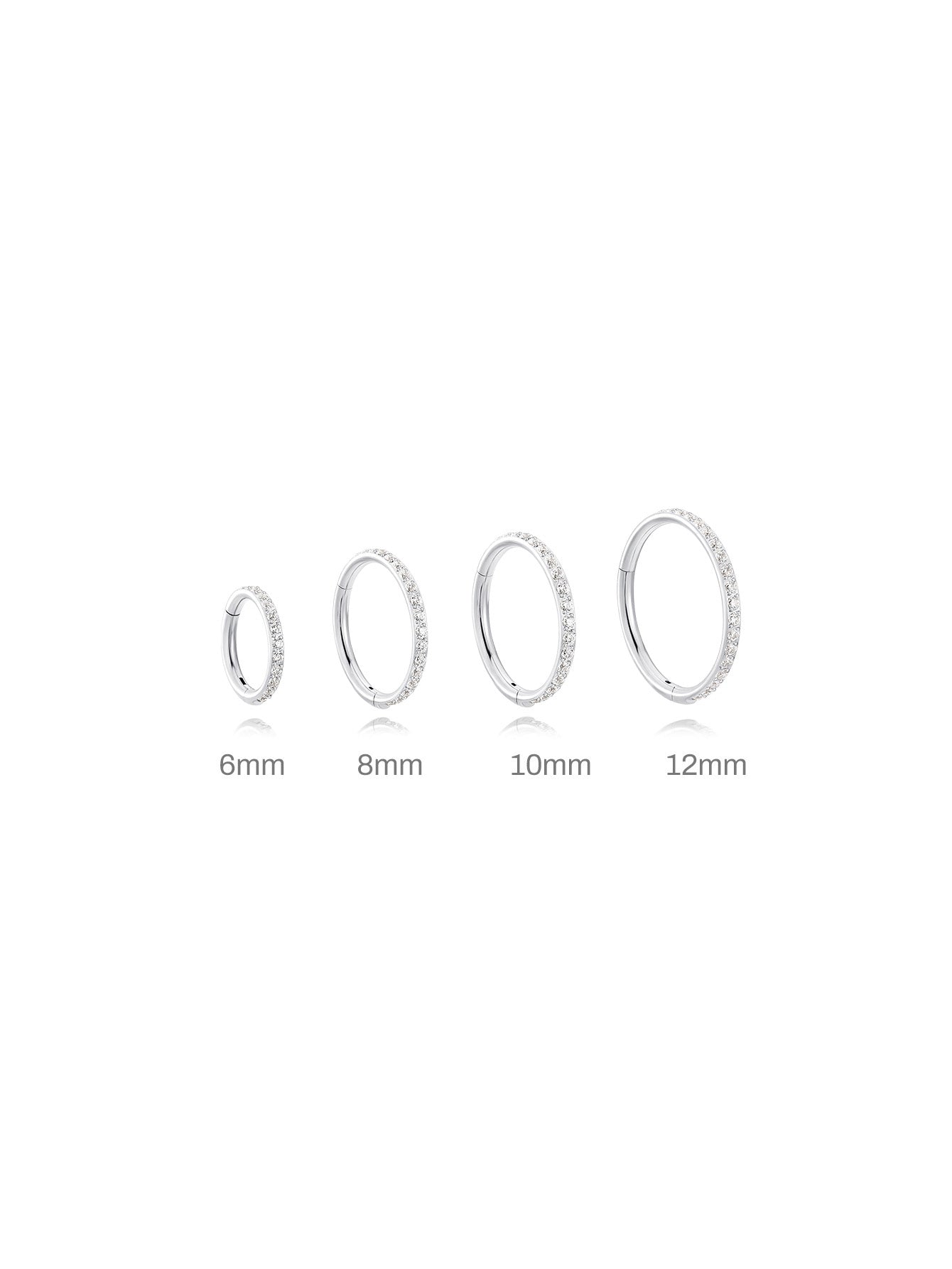 Titanium Waterproof Multiple Sizes 5A CZ Cartilage Hoop 16g 18g
