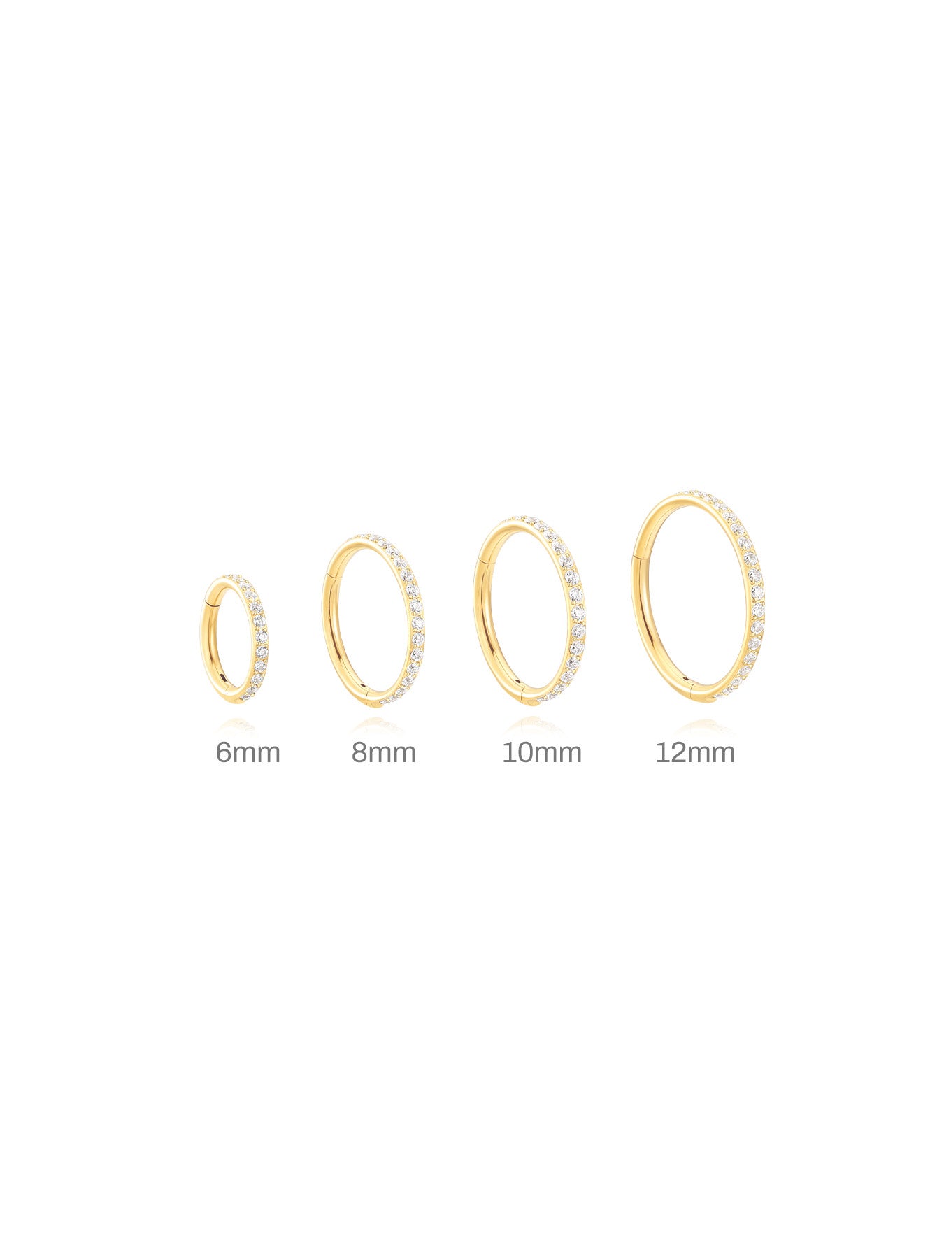 Titanium Waterproof Multiple Sizes 5A CZ Cartilage Hoop 16g 18g