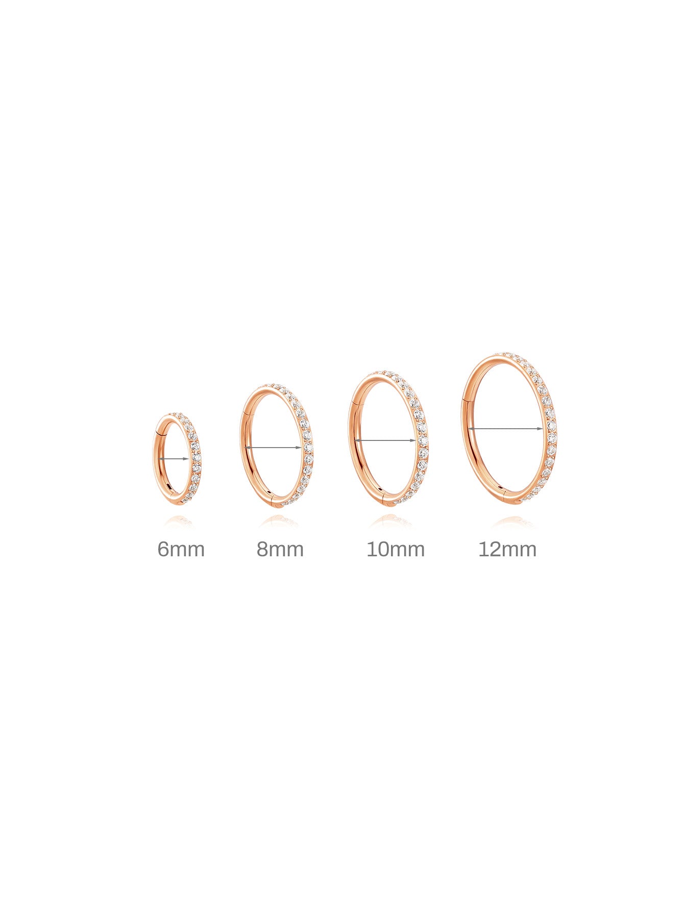 Titanium Waterproof Multiple Sizes 5A CZ Cartilage Hoop 16g 18g