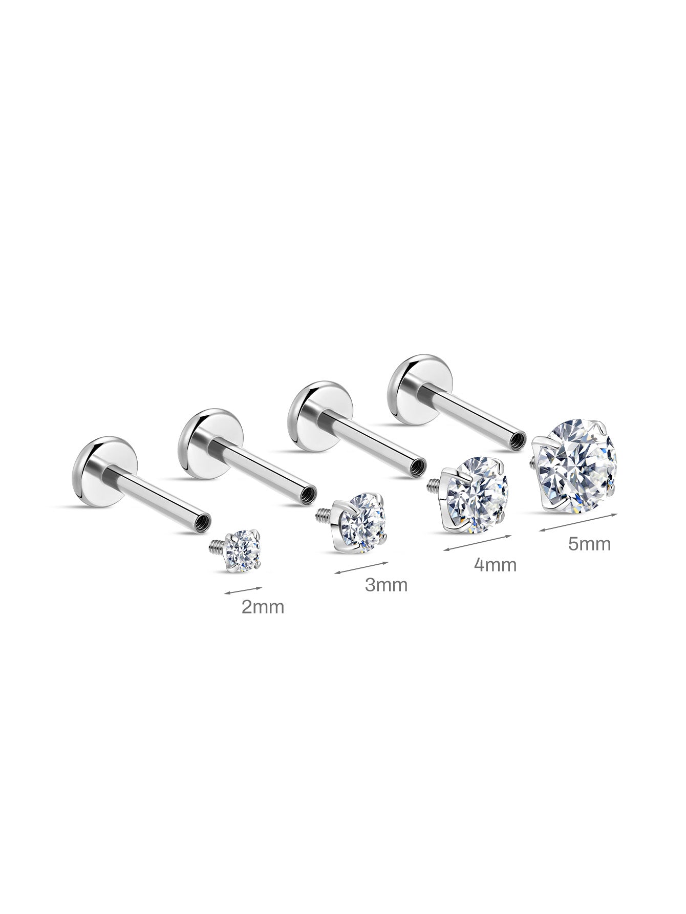 G23 Titanium Shining Classic Ear Piercing Stud 