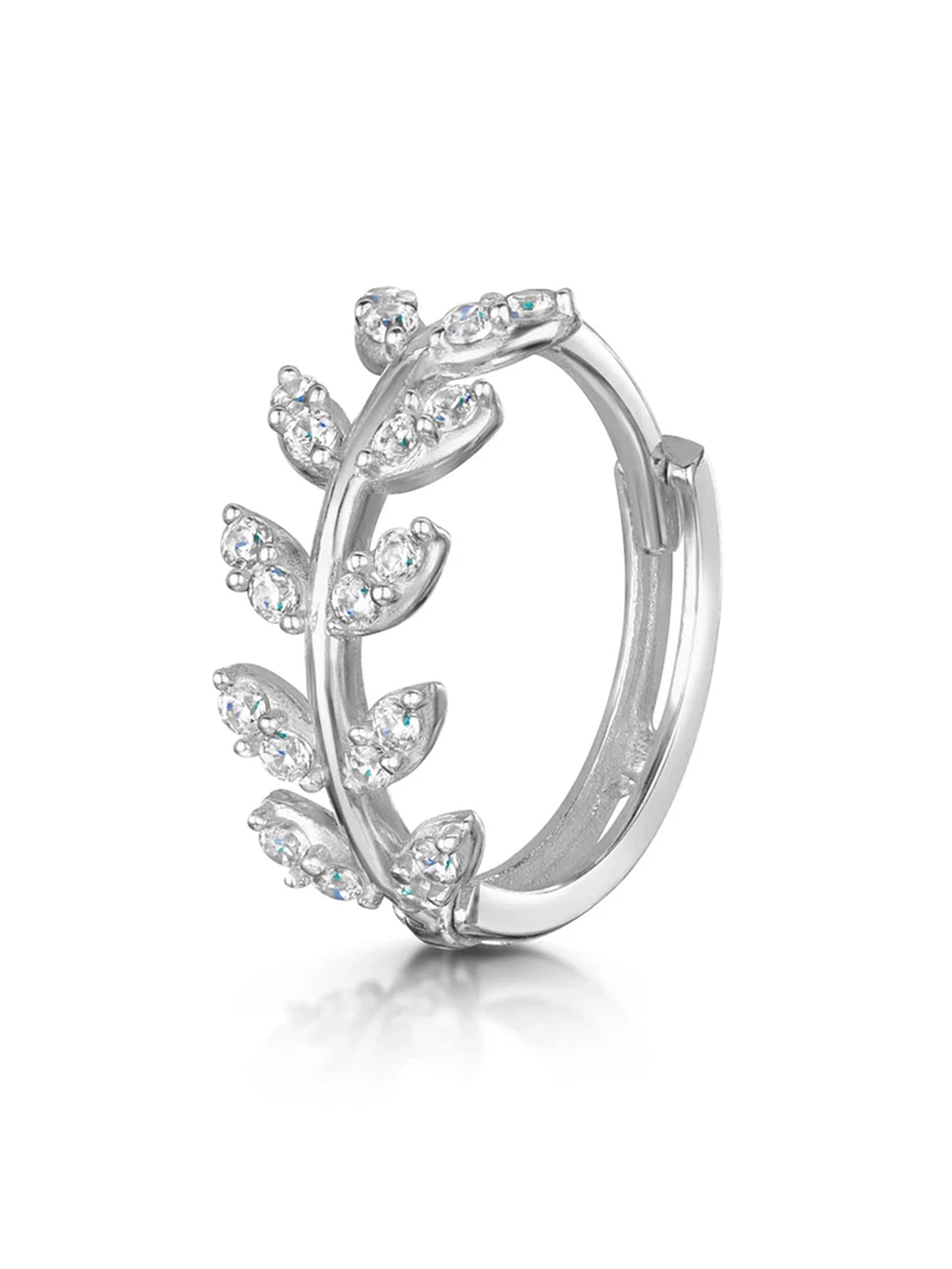 925 Sterling Silver Butterfly Flower Zirconia Pierced Earrings