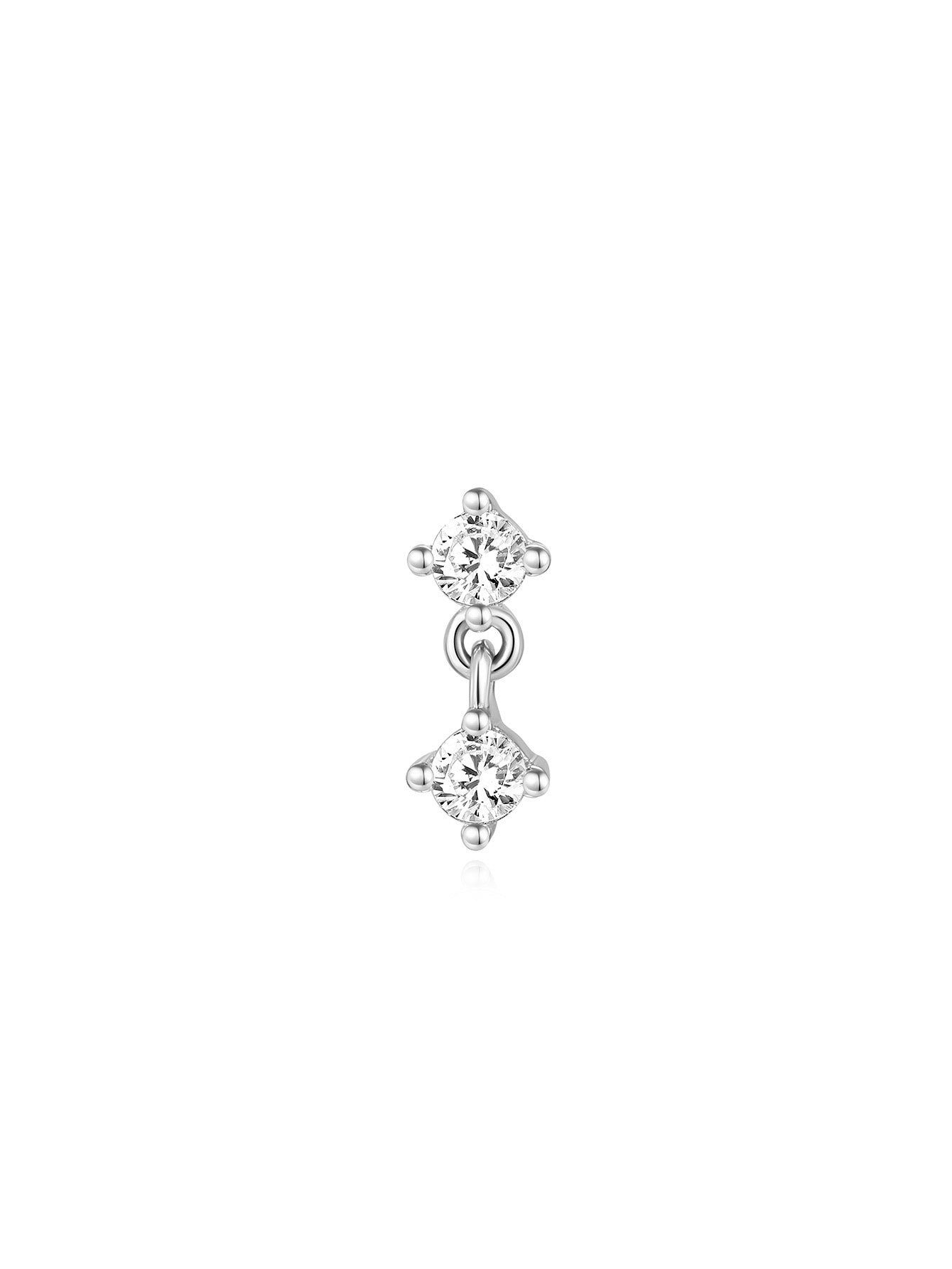14K Solid Gold Mini Pendant Ear Piercing Stud