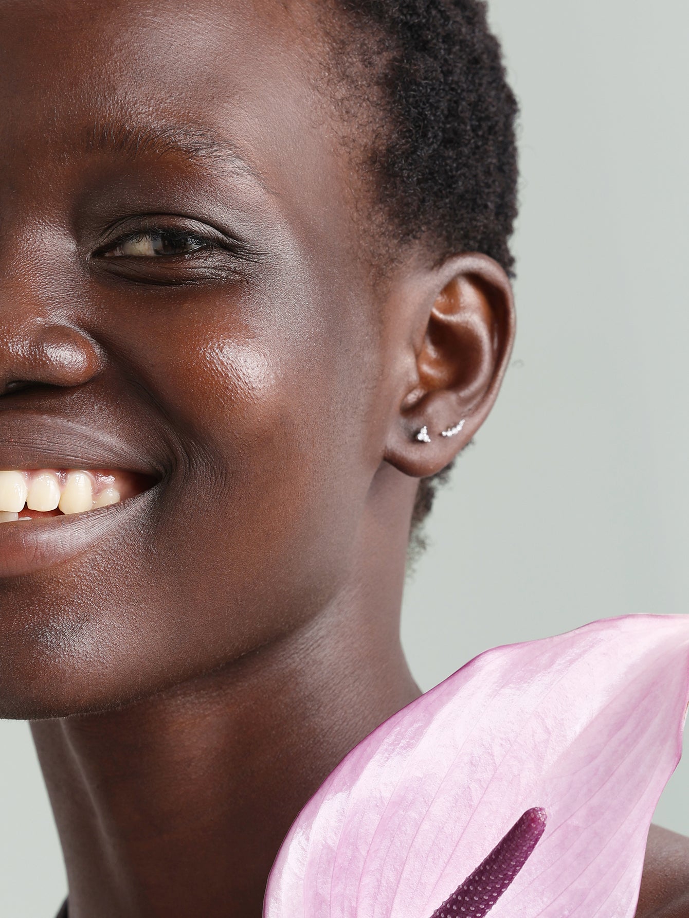 14K Solid Gold Trinity Shiny Ear Piercing Stud