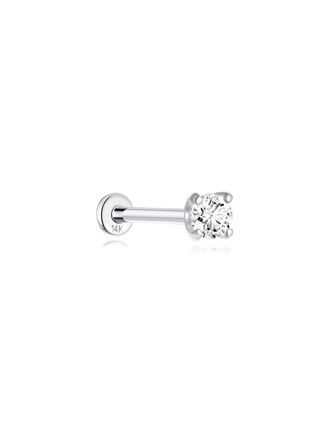 14K Solid Gold 3MM Classic Mini Ear Piercing Stud