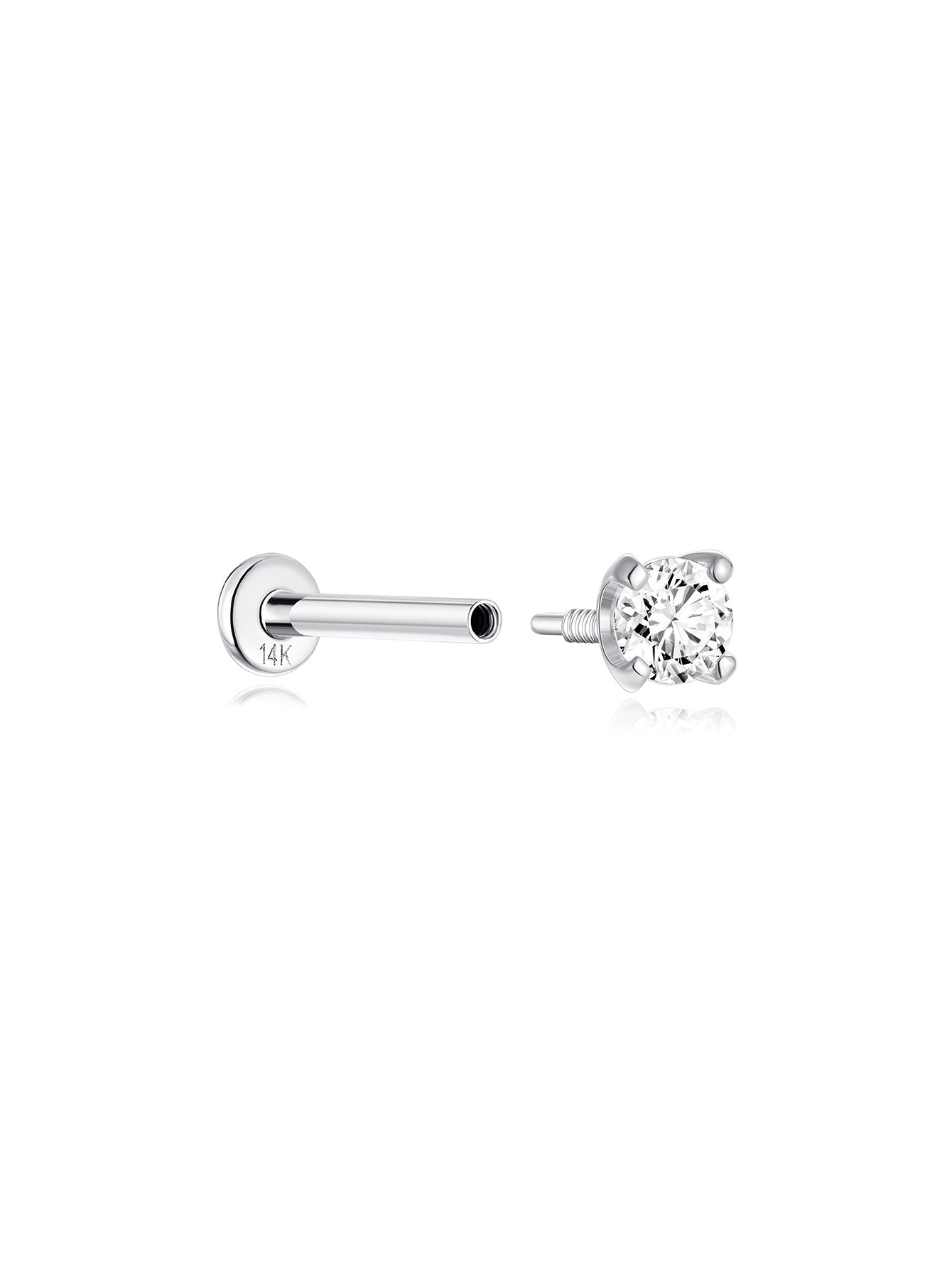 14K Solid Gold 3MM Classic Mini Ear Piercing Stud