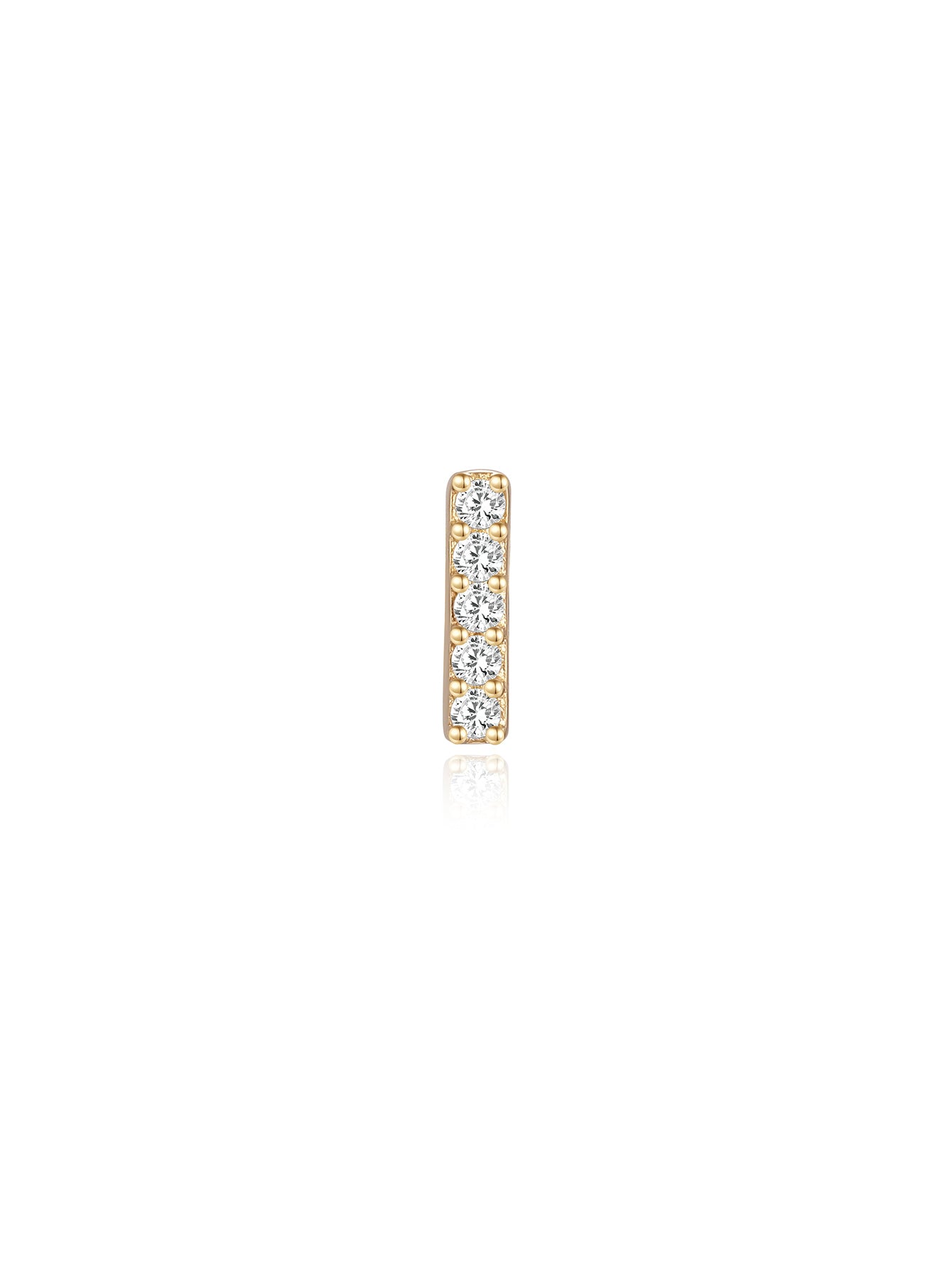 14K Solid Gold Bar Ear Piercing Stud