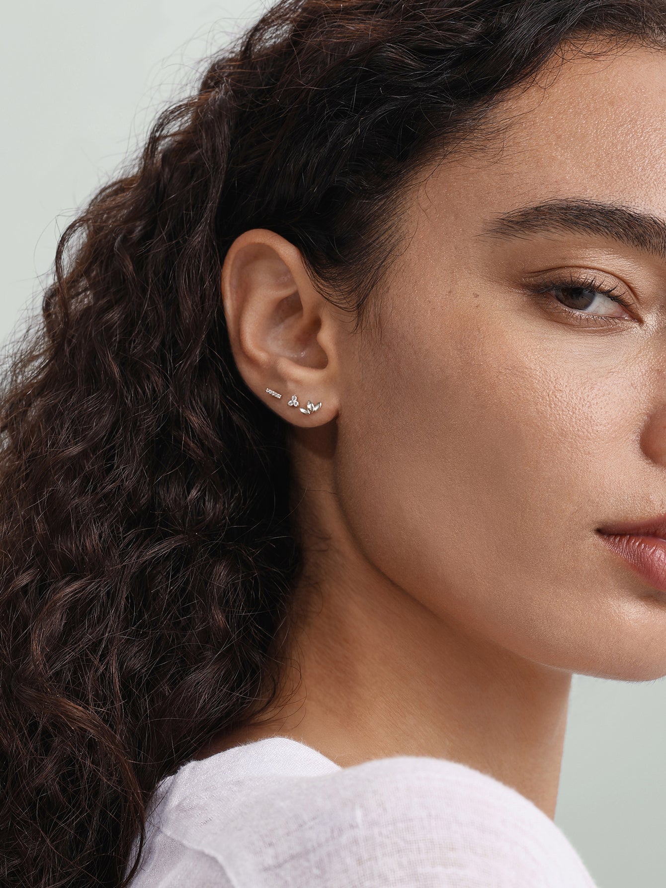 14K Solid Gold Bar Ear Piercing Stud