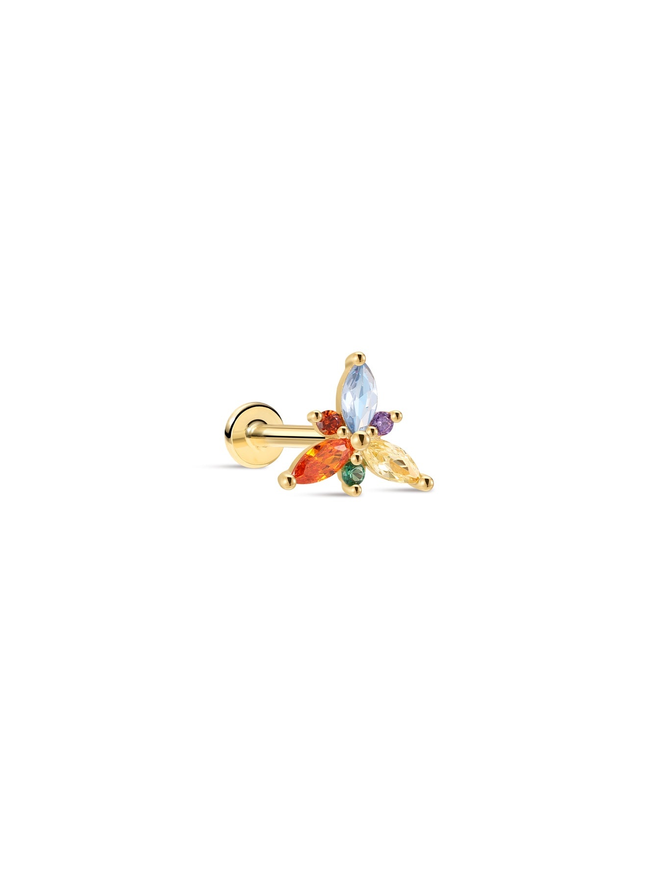 PETALS Petal Cluster CZ  Flatback in Thick 18kt Gold Plated