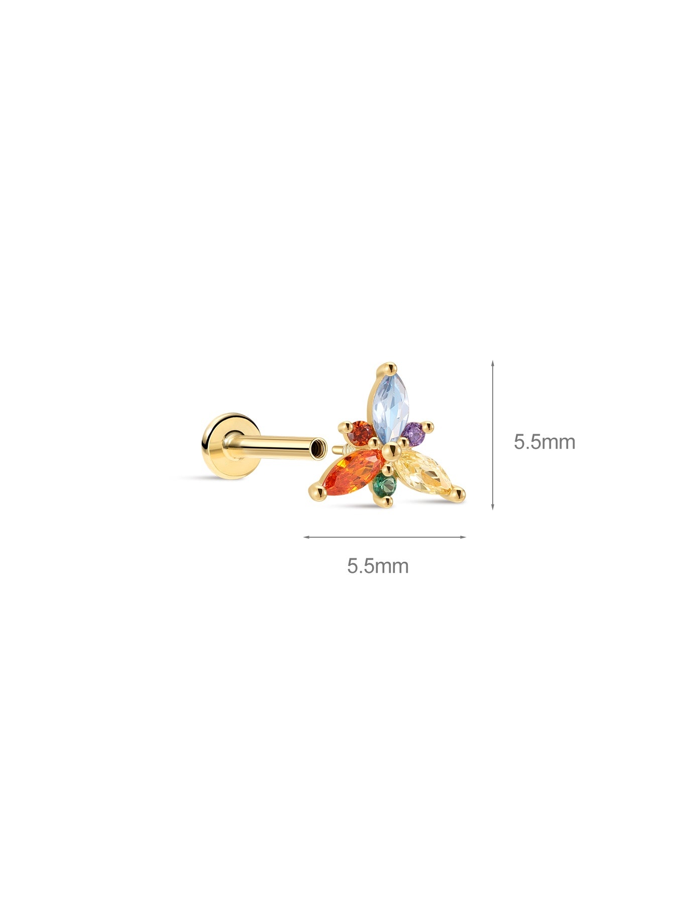 PETALS Petal Cluster CZ  Flatback in Thick 18kt Gold Plated