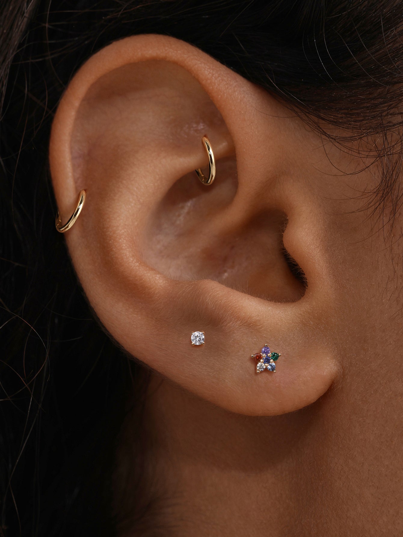 PETALS Bloom CZ Flat back in 18kt Gold Plated