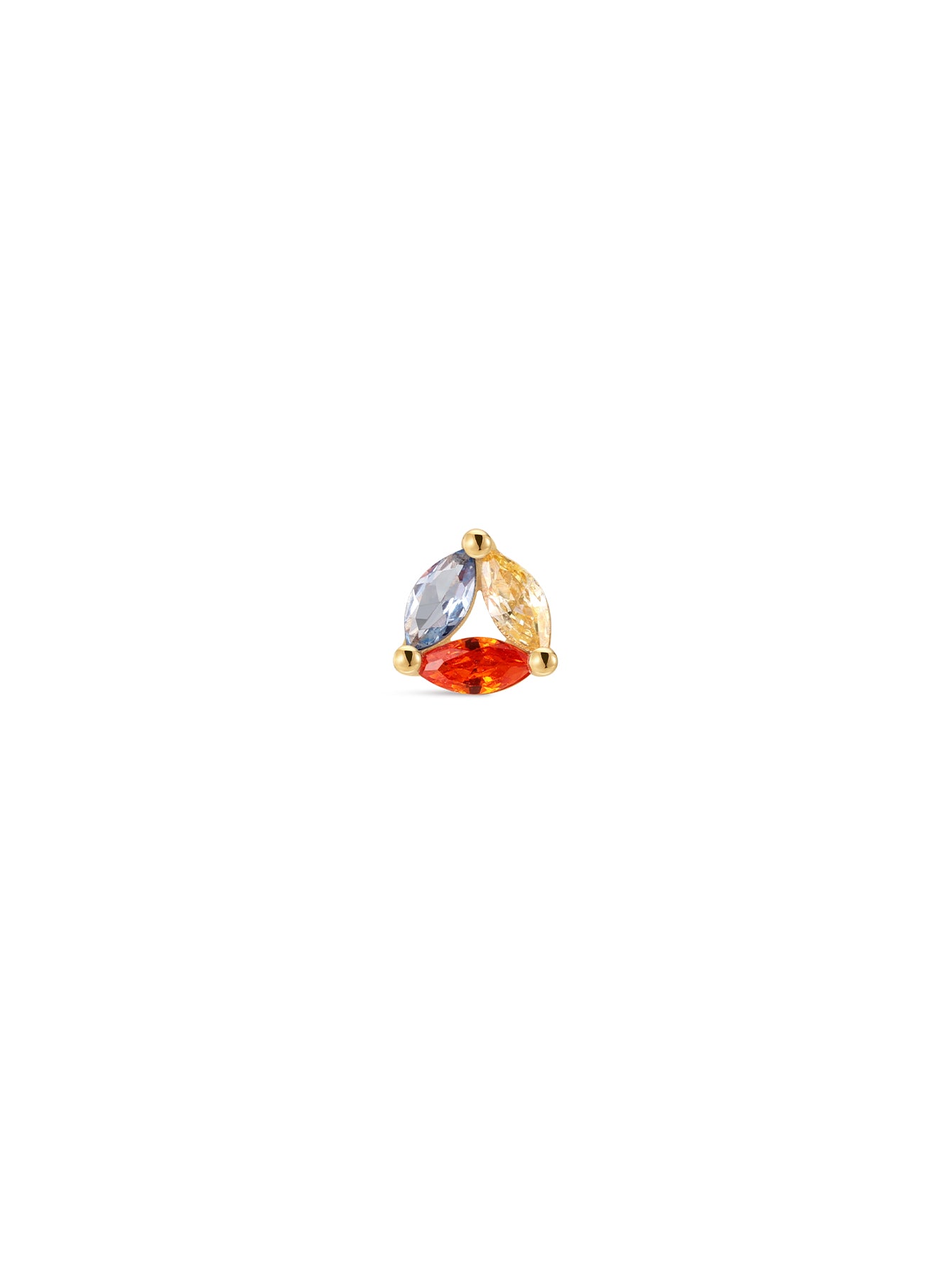 Thick 18kt Gold Plated PETALS Teardrop Cluster CZ  