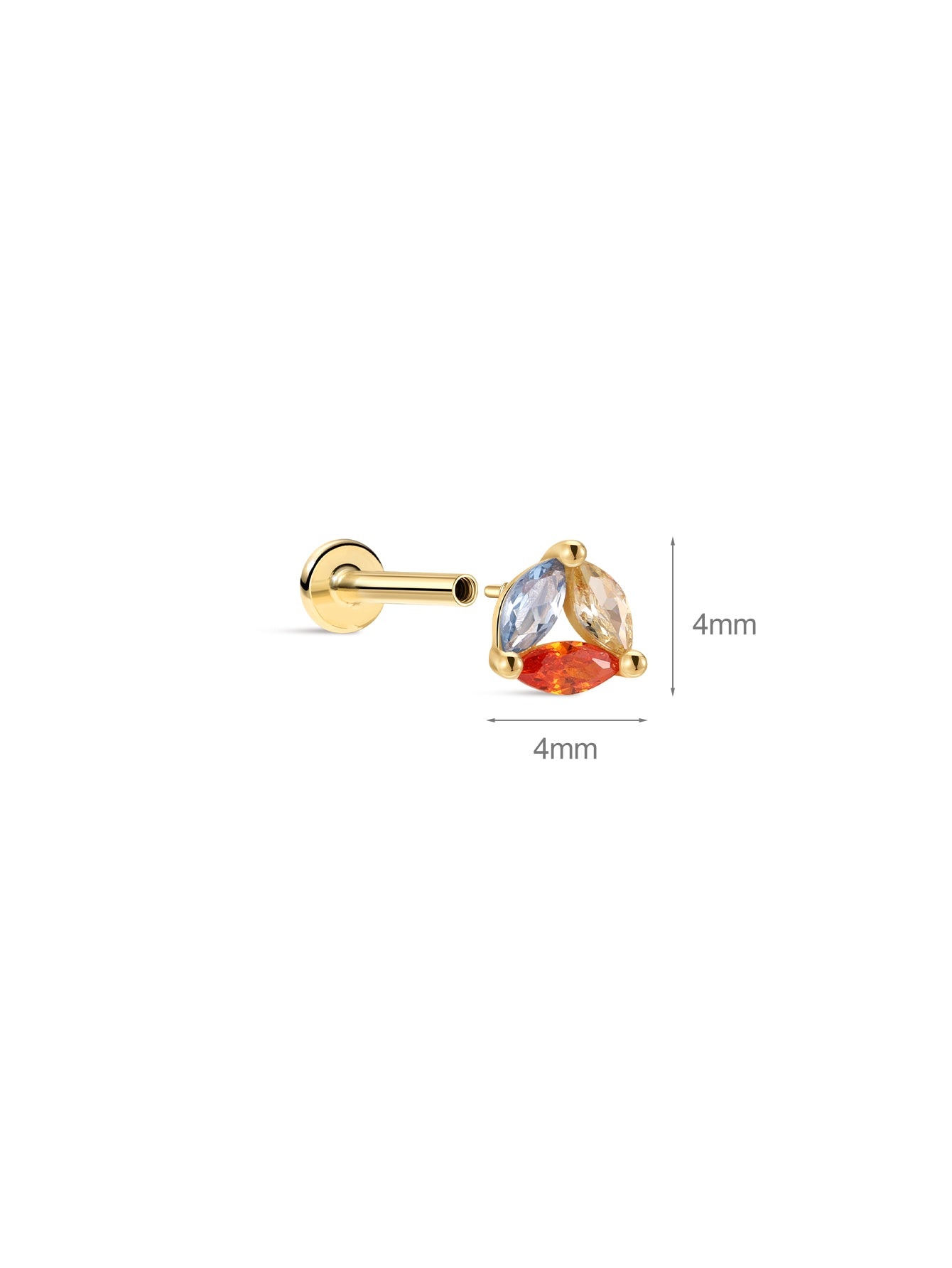 Thick 18kt Gold Plated PETALS Teardrop Cluster CZ  