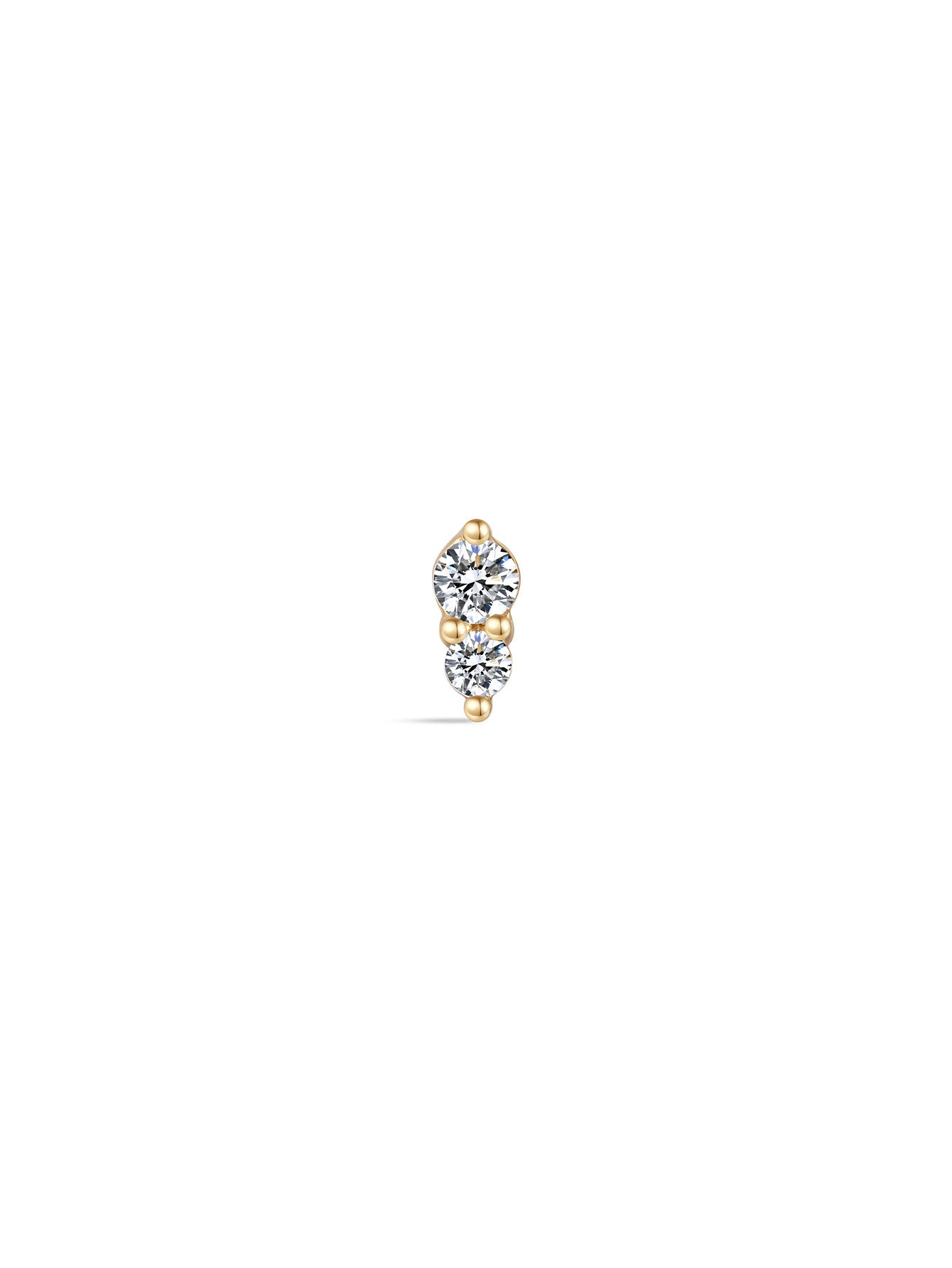 14K Solid Gold Sparkling Splicing  Ear Piercing Stud
