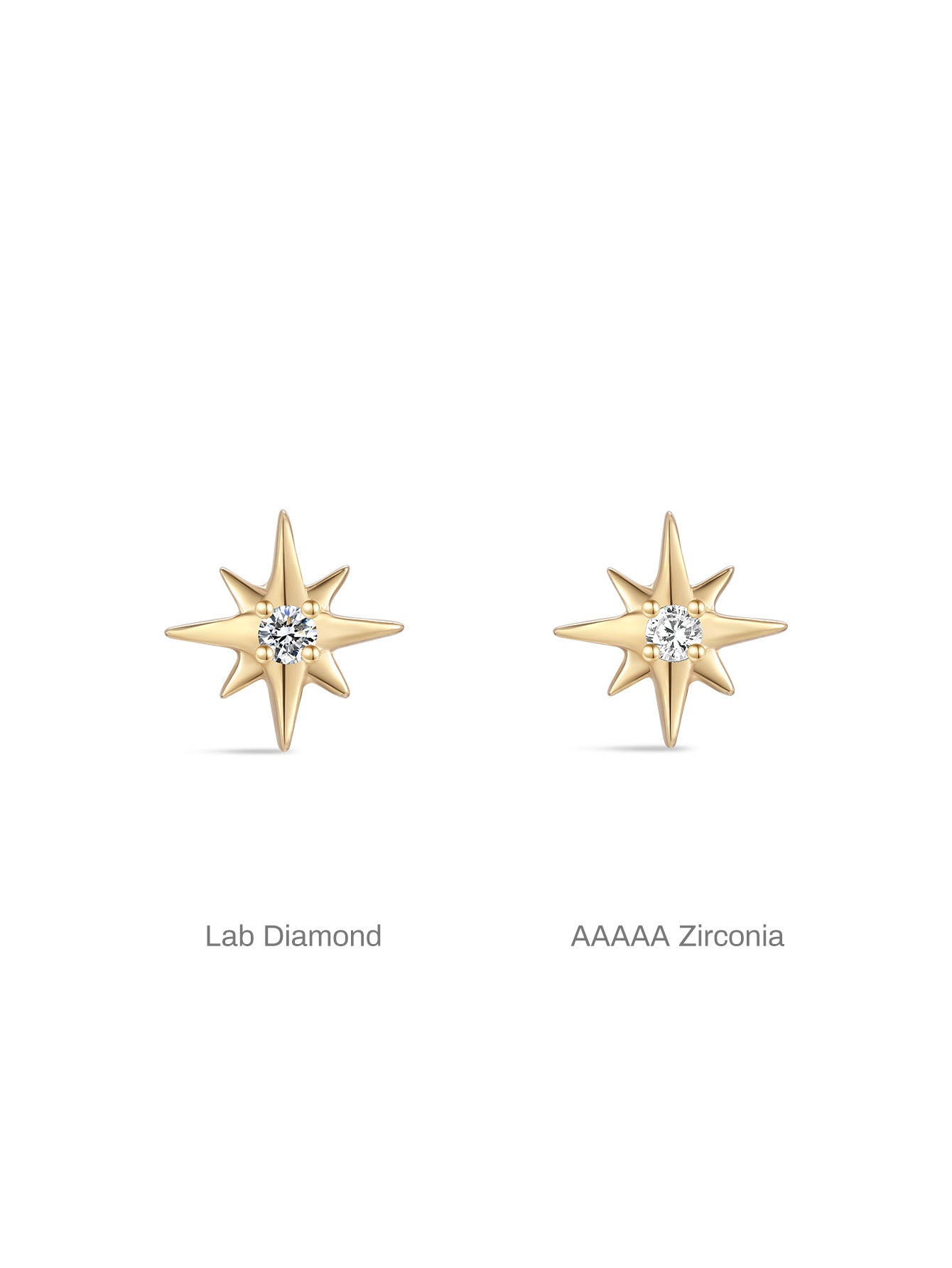 14K Solid Gold Octagonal  Ear Piercing Stud