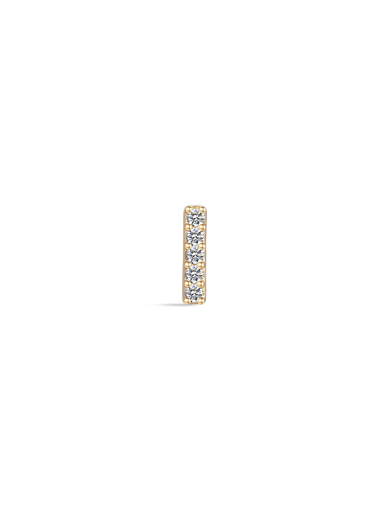 14K Solid Gold Bar Ear Piercing Stud