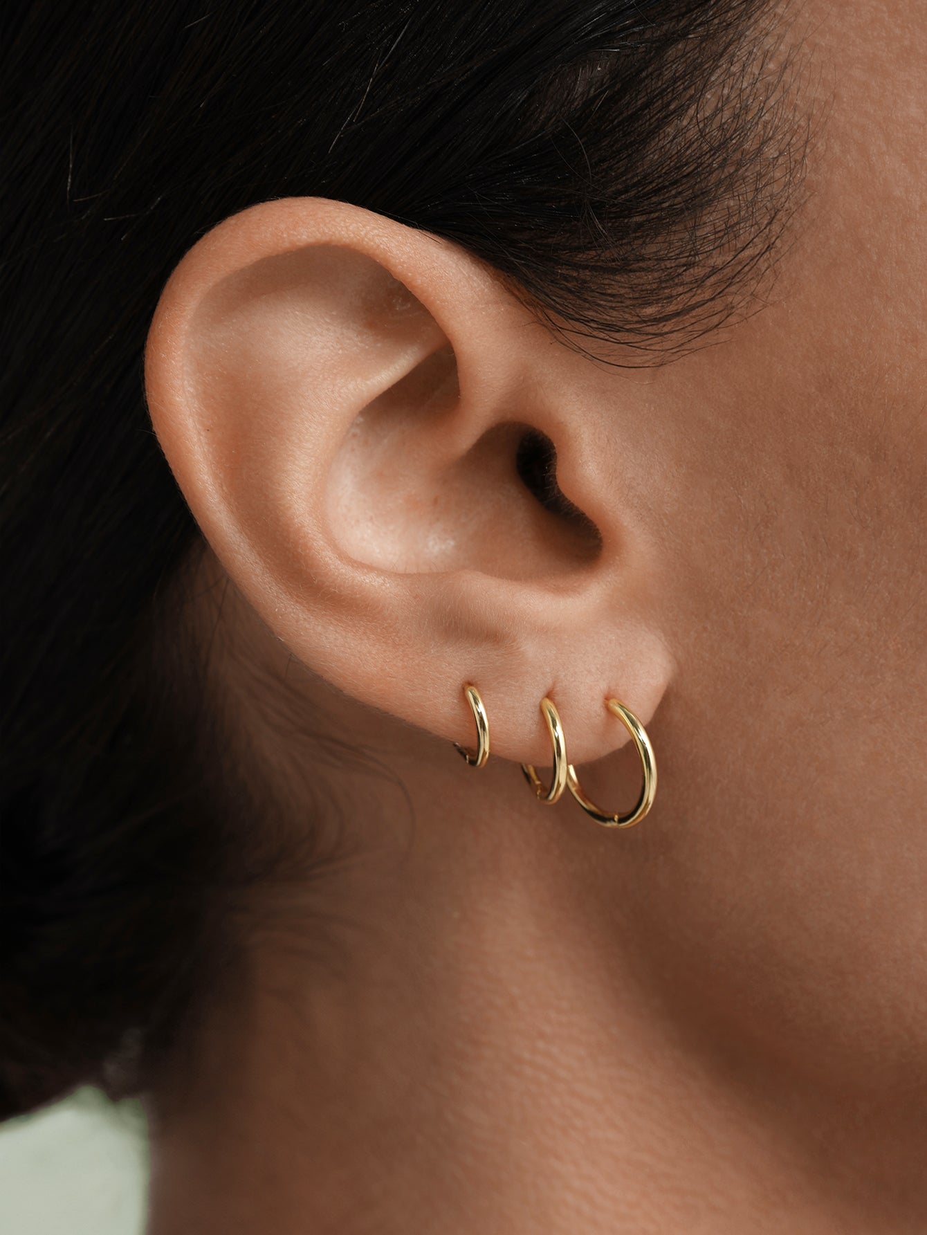 925 Sterling Silver Multi-Size Glossy Earrings 3-Piece Set