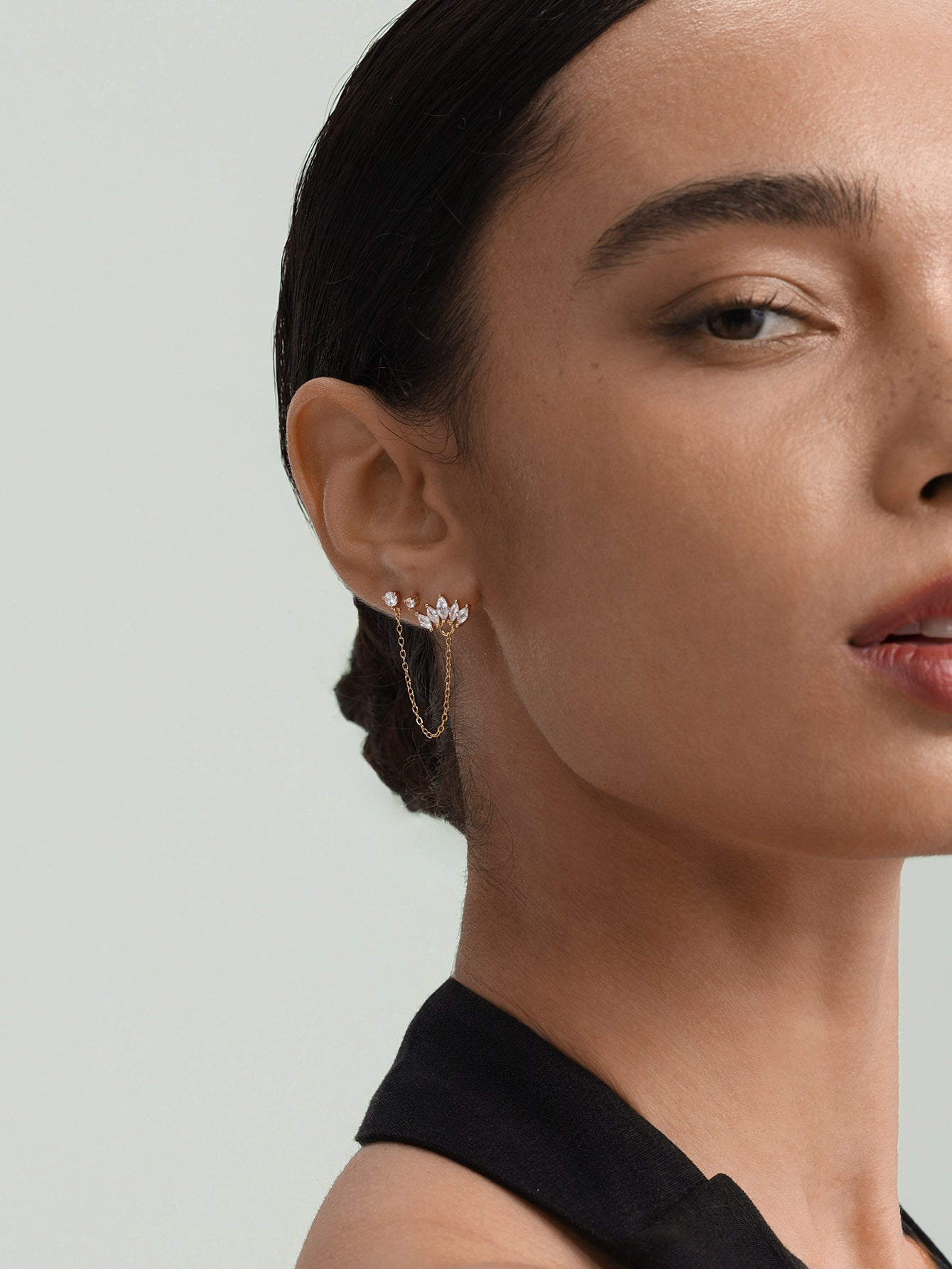 925 Sterling Silver Fashionable Versatile Flower 5 Piece Series