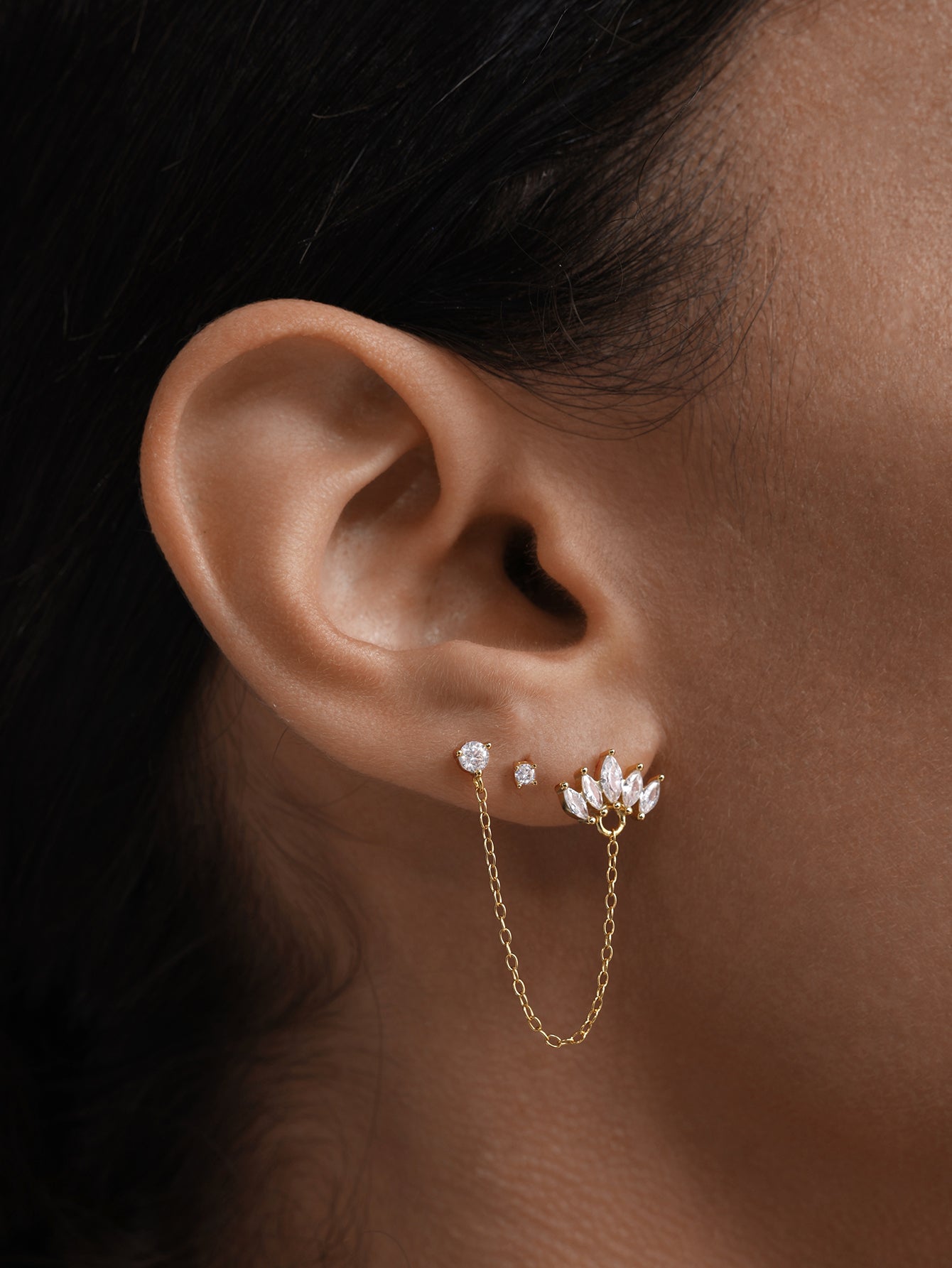 925 Sterling Silver Fashionable Versatile Flower 5 Piece Series