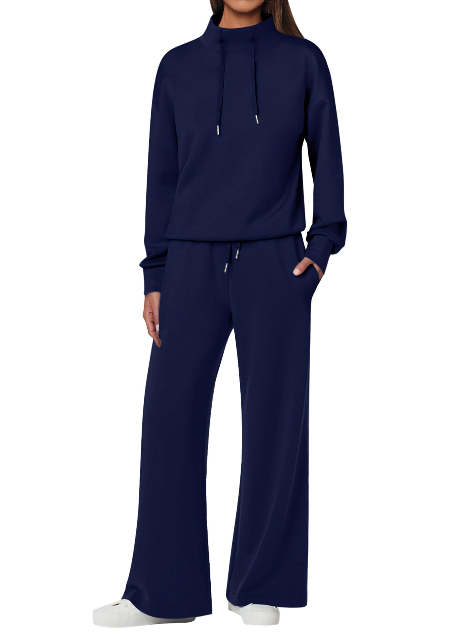 NEW 🔥 Women's Cotton Two-Piece Oversized Drawstring Sweatshirt Wide L