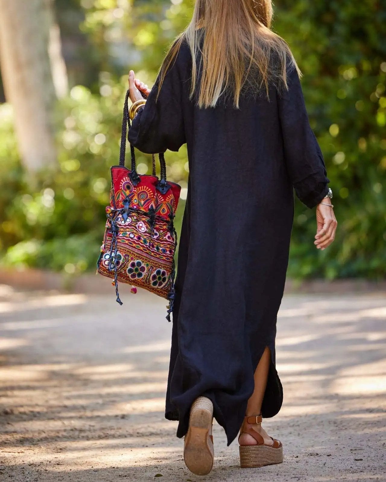 Casual long-sleeved cardigan Maxi dress