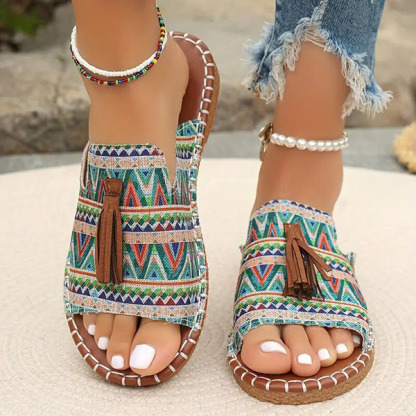 🔥Last Day Promotion 50% OFF - Women's Comfortable Tassel Flat Sandals