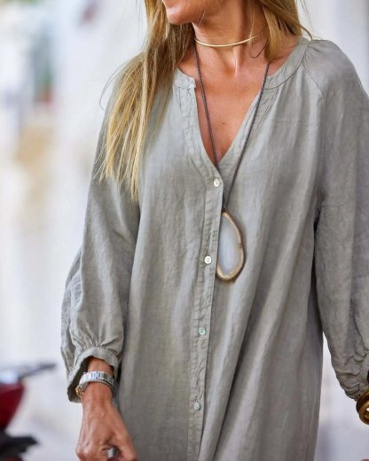 Casual long-sleeved cardigan Maxi dress