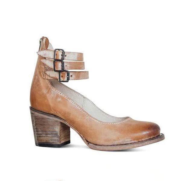 Women'S Retro High Heel Square Heel Pumps