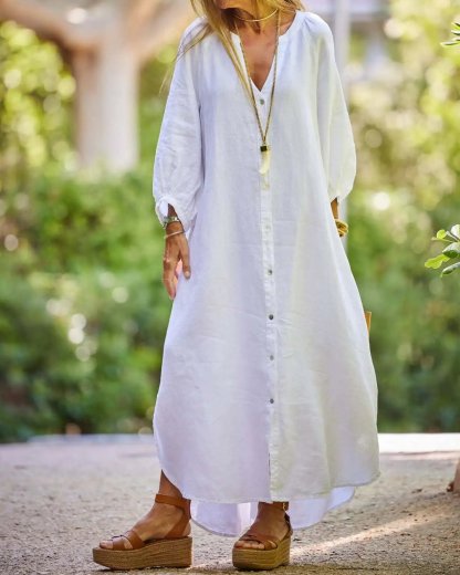 Casual long-sleeved cardigan Maxi dress