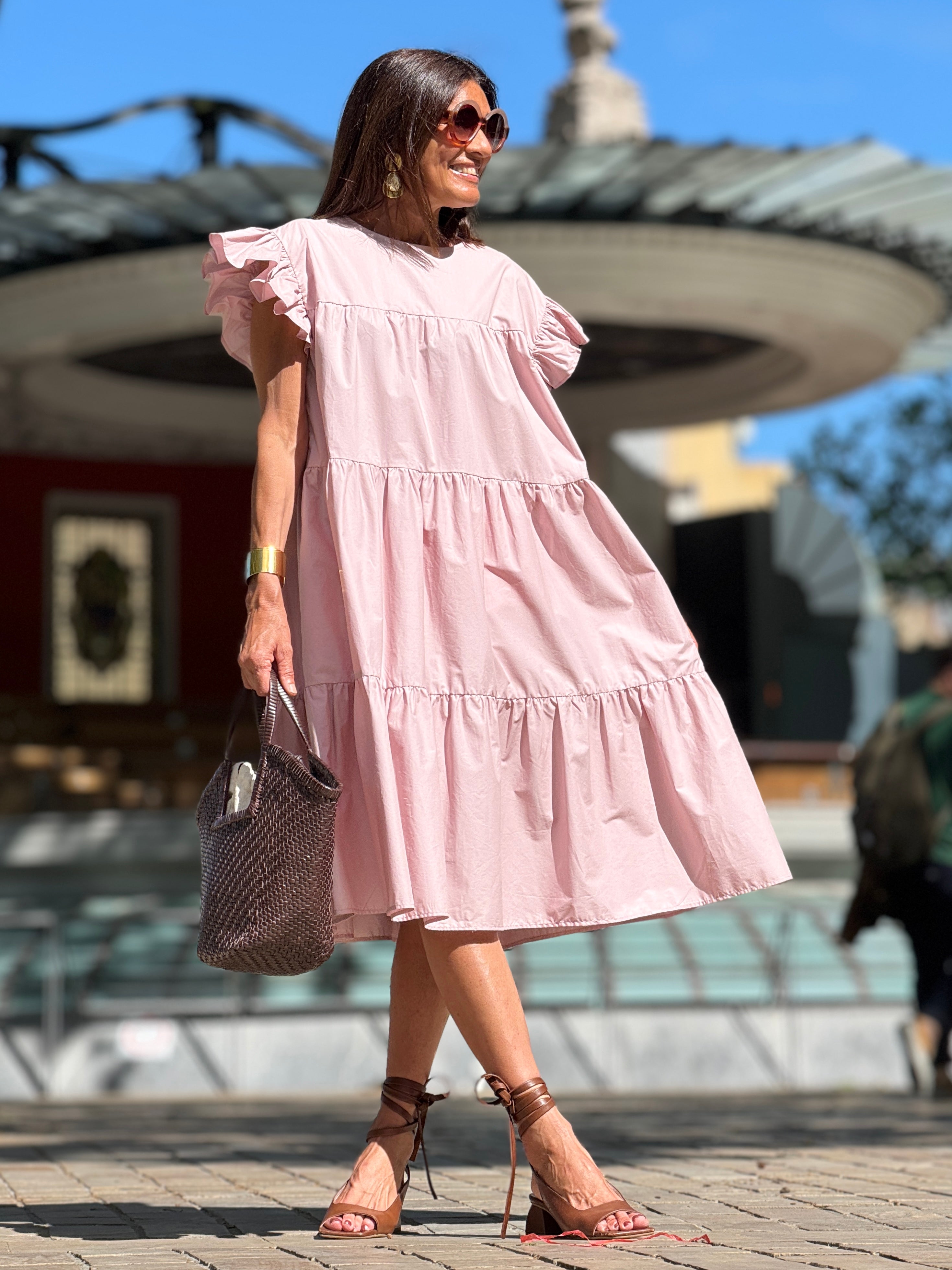 Sadie Tiered Ruffled Sleeve Dress