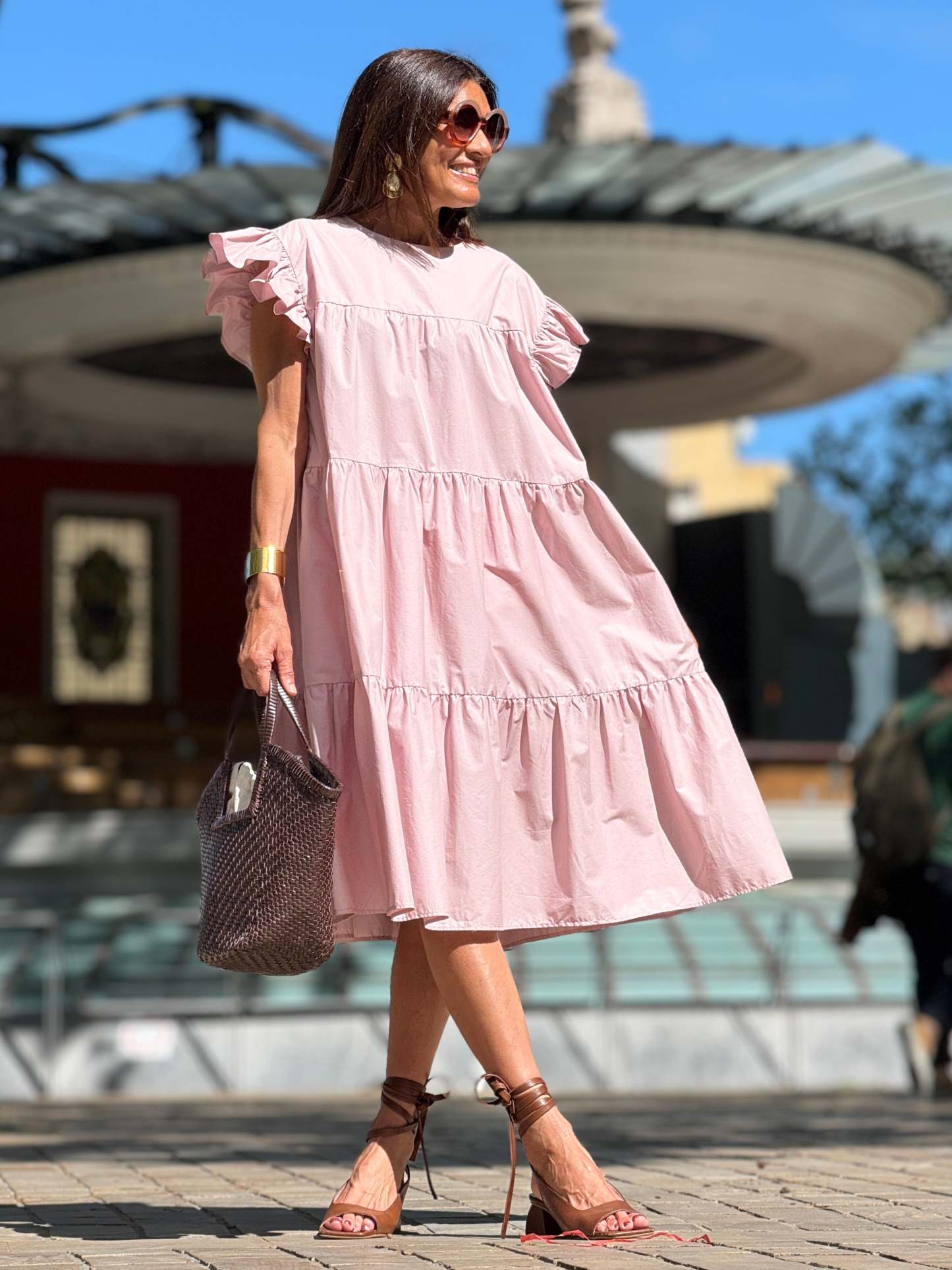 Sadie Tiered Ruffled Sleeve Dress