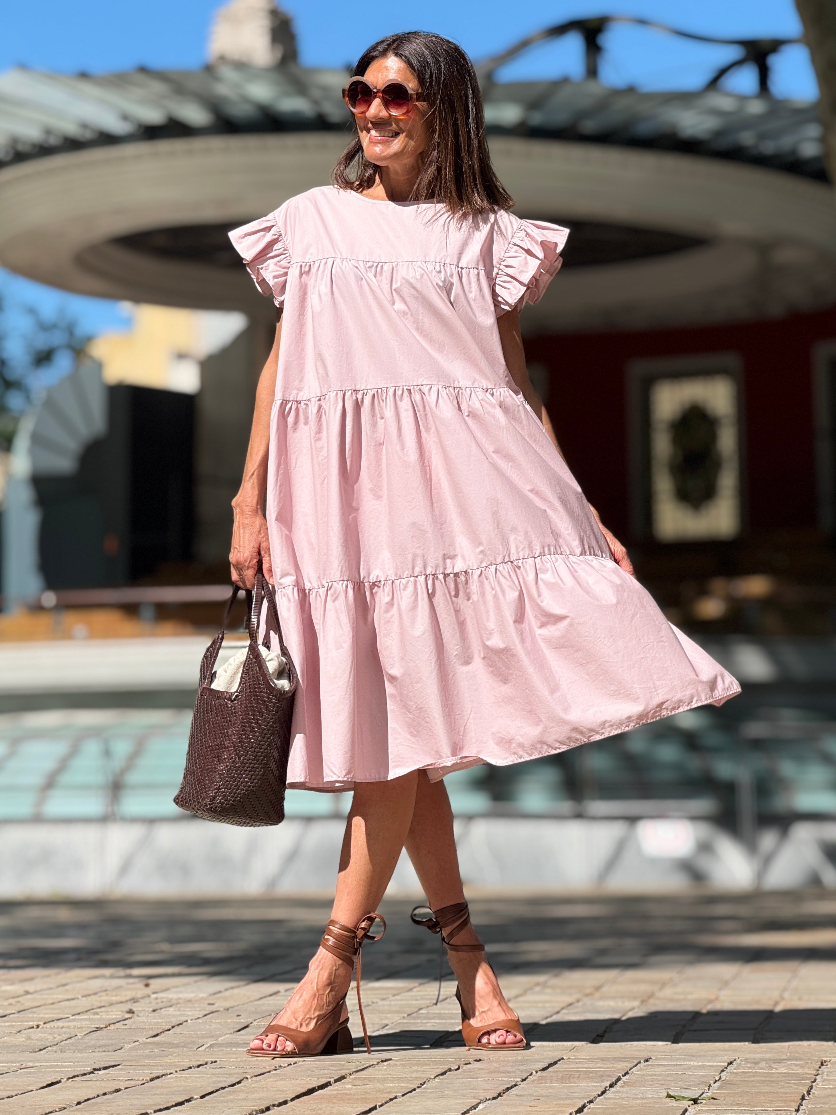 Sadie Tiered Ruffled Sleeve Dress