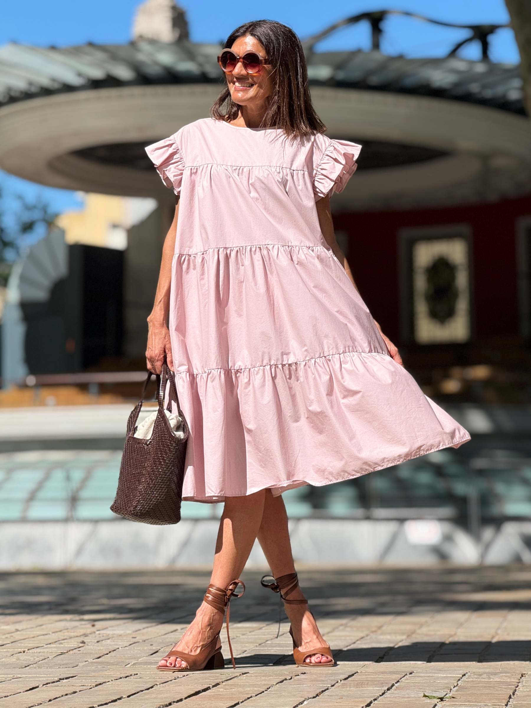 Sadie Tiered Ruffled Sleeve Dress