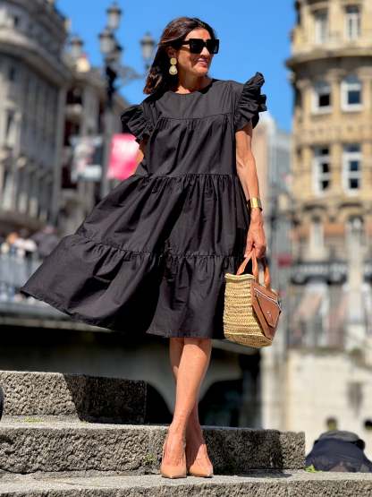 Sadie Tiered Ruffled Sleeve Dress