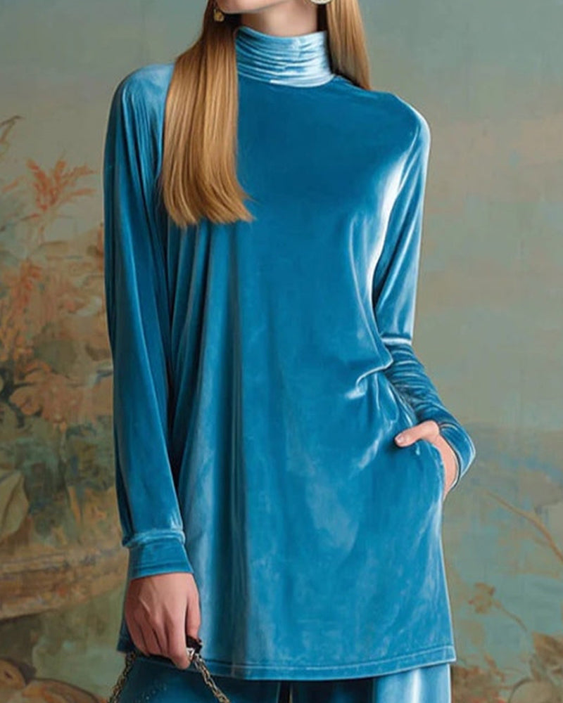 Cozy Velvet Top and Pants Two-Piece Set