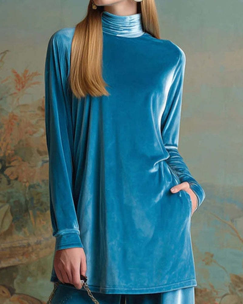 Cozy Velvet Top and Pants Two-Piece Set