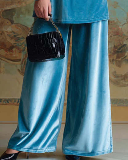 Cozy Velvet Top and Pants Two-Piece Set