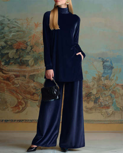 Cozy Velvet Top and Pants Two-Piece Set