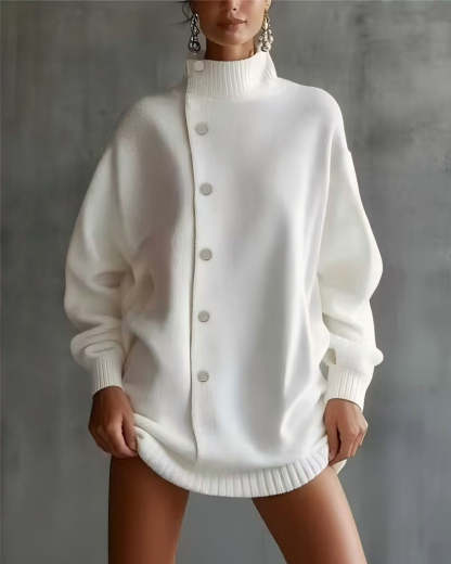 Urban Casual Oversized Asymmetrical Turtleneck Sweater