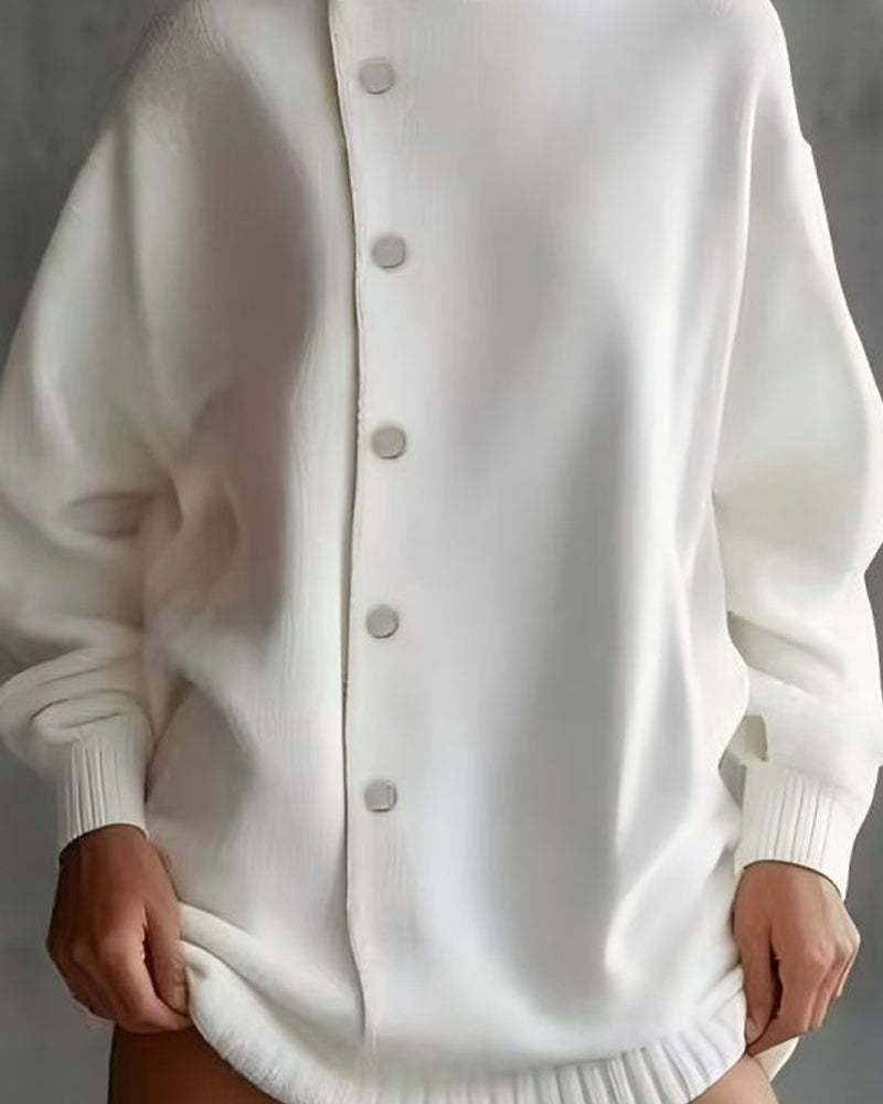 Urban Casual Oversized Asymmetrical Turtleneck Sweater