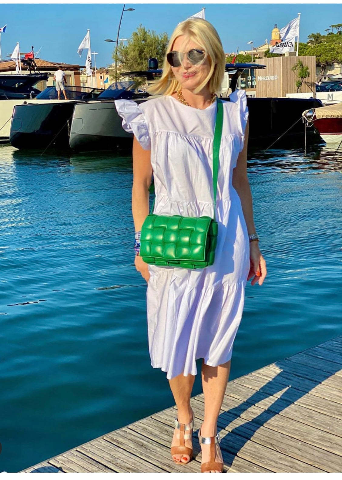 Sadie Tiered Ruffled Sleeve Dress