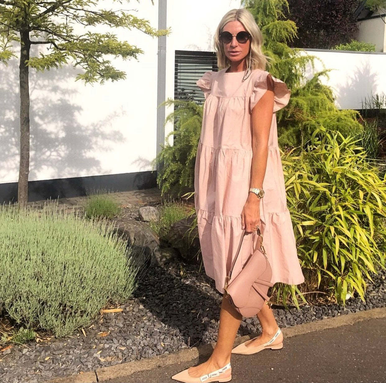 Sadie Tiered Ruffled Sleeve Dress