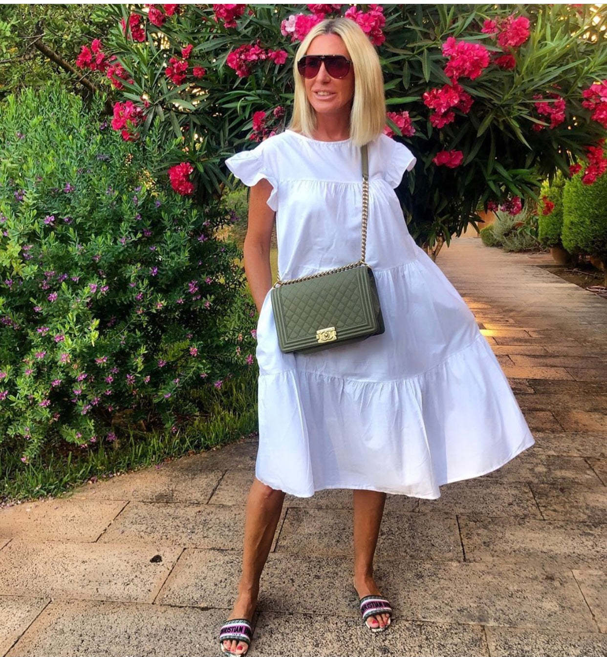 Sadie Tiered Ruffled Sleeve Dress