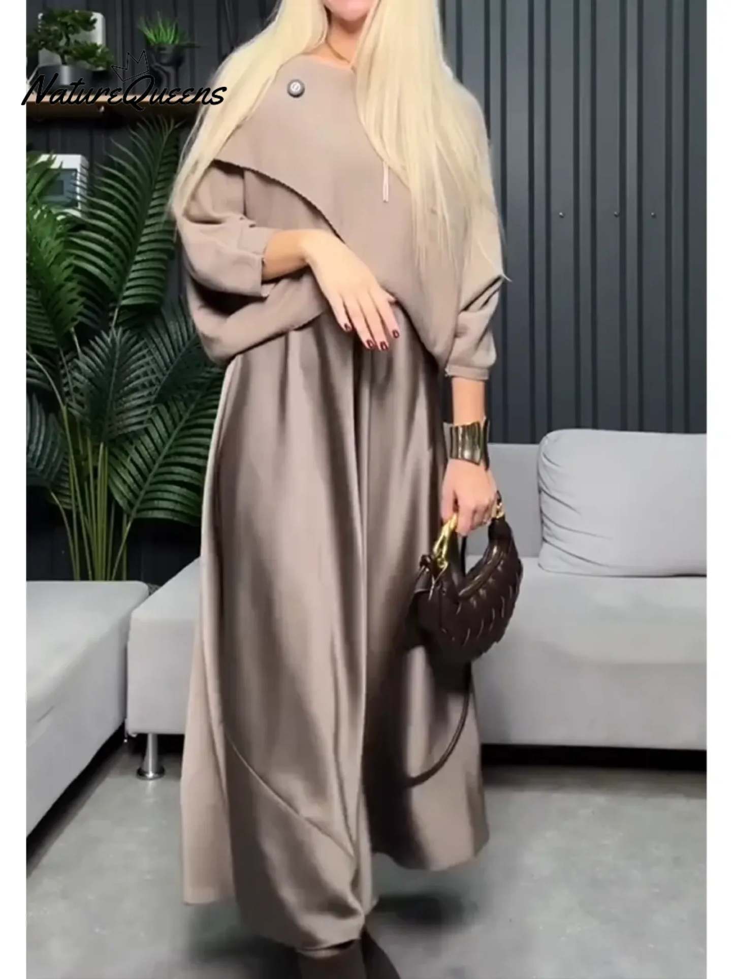 Women's Knitted Sweater And Satin Slip Dress Two-piece Set