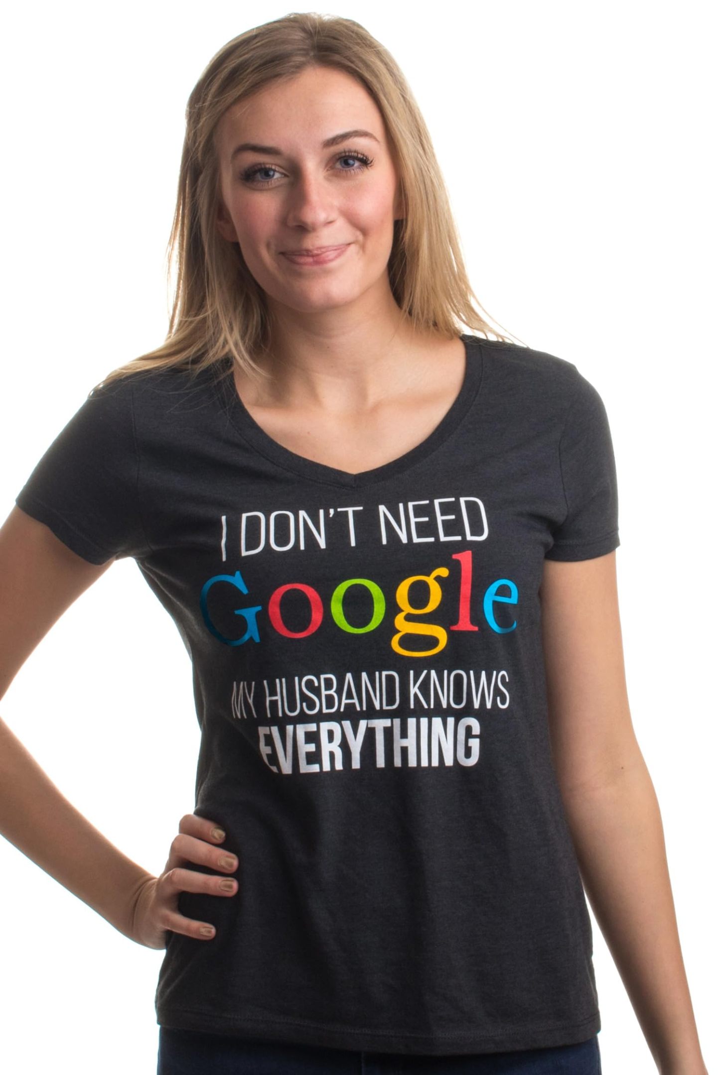 My Husband Knows Everything | Wife Women's V-Neck T-Shirt