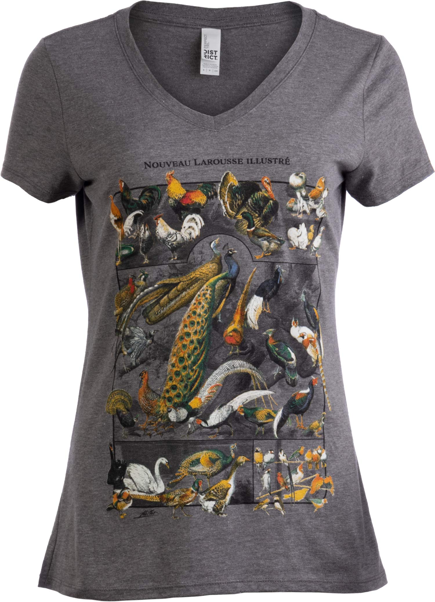 Vintage Nature Art Print - Cool Unique Illustration V-Neck T-Shirt Top Tee for Women