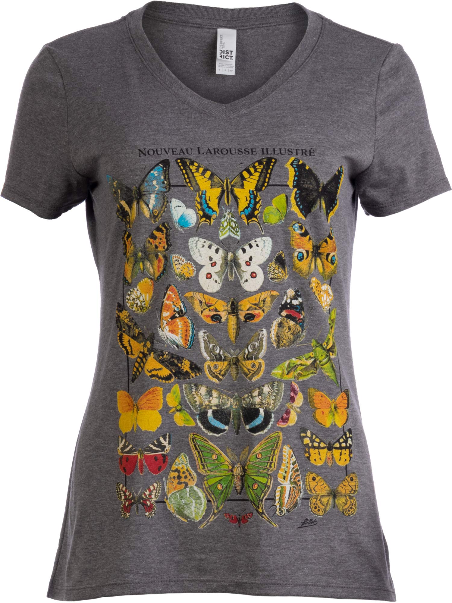 Vintage Nature Art Print - Cool Unique Illustration V-Neck T-Shirt Top Tee for Women